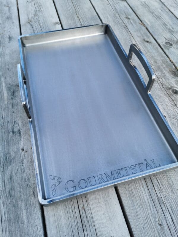 Gourmetstål stekbord med handtag - 25 x 42 cm