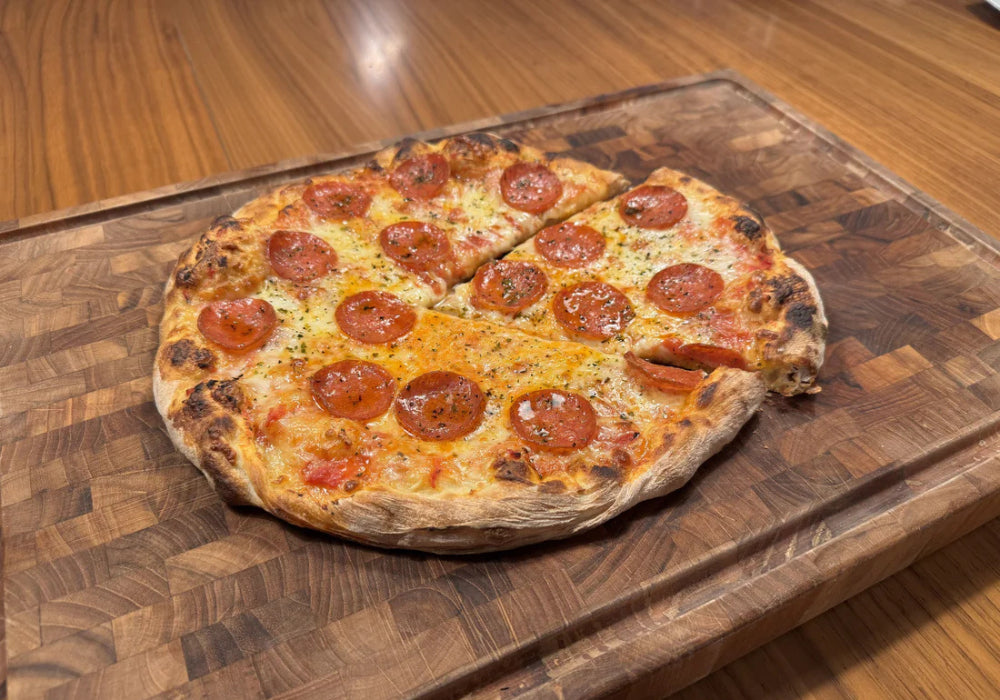 New York style pizza med pepperoni recept